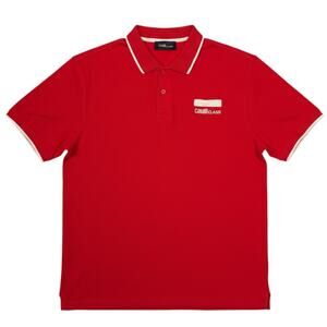 Cavalli Class Men's XL Red Embroidered Logo Polo Shirt Casual Preppy Luxury